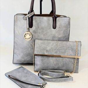 Elegant Gray Women's Bag Set
